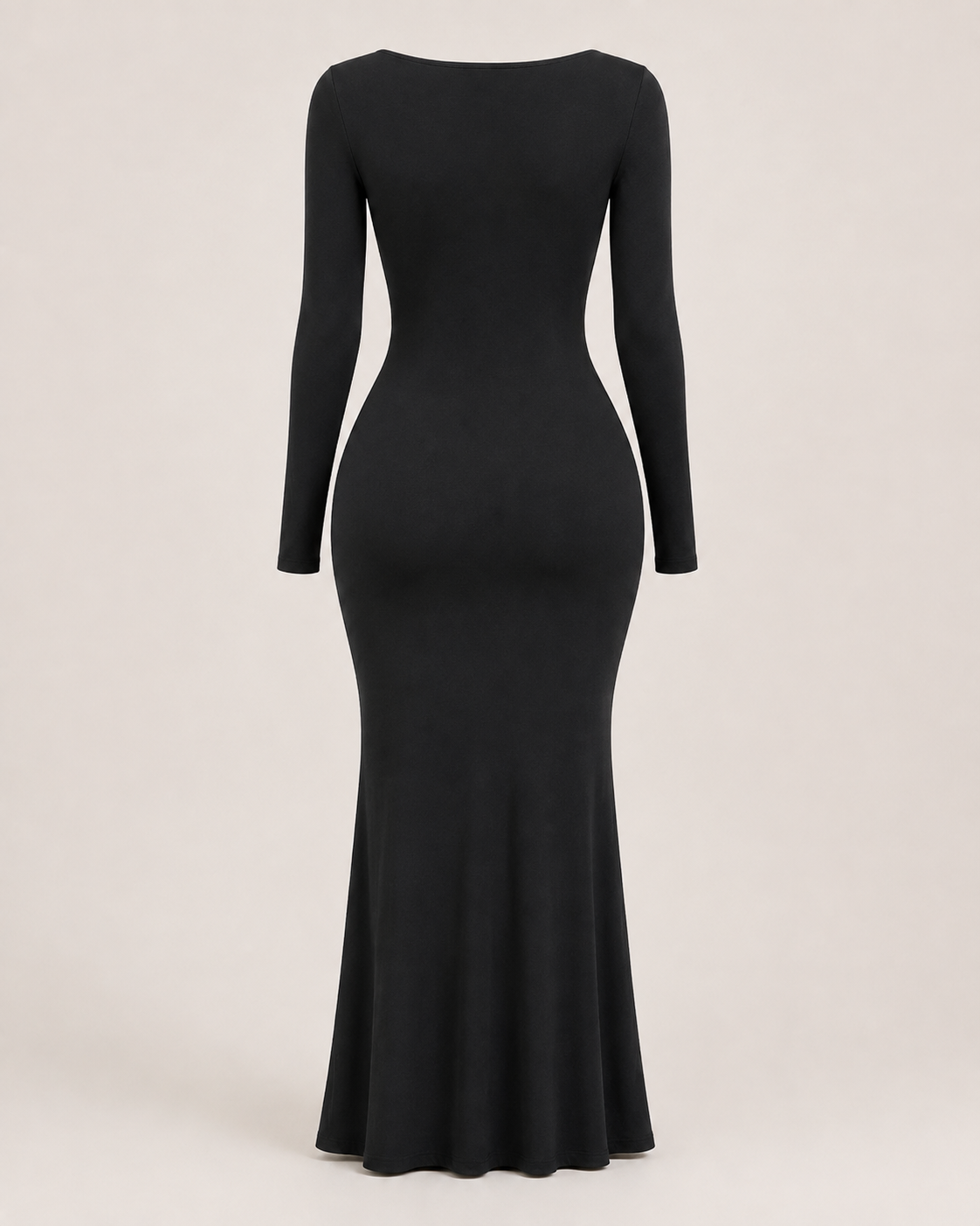 Corinne Noir Square-Neck Gown