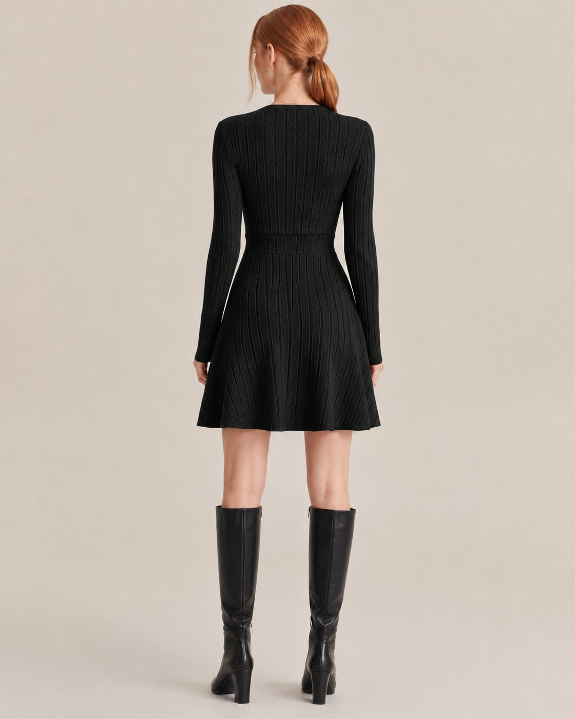 Cressida Noir Sculpted Knit Dress