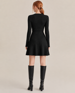 Cressida Noir Sculpted Knit Dress