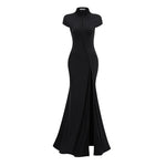 Amara Black Keyhole Maxi Dress