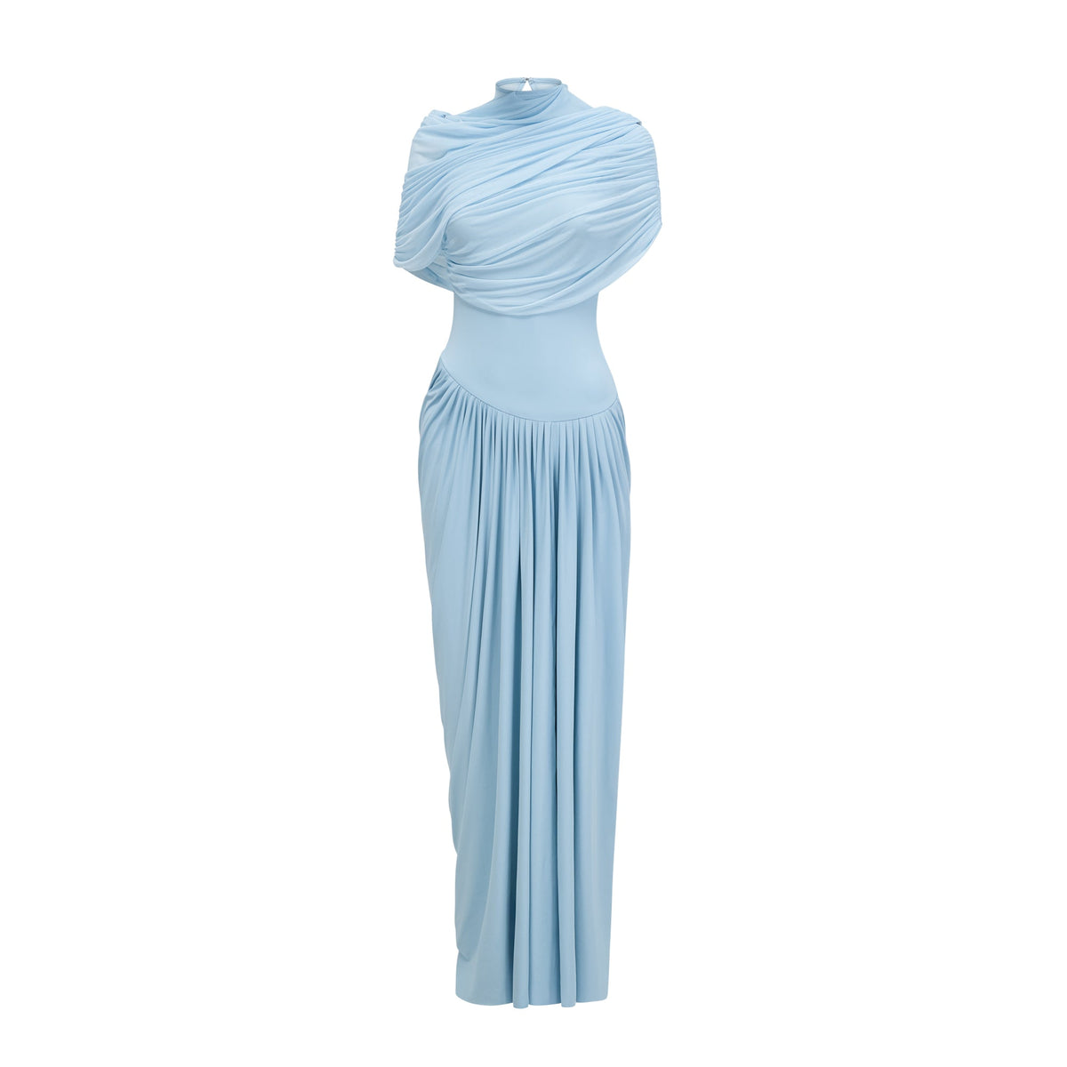 Céleste Baby Blue Pleated Maxi Dress