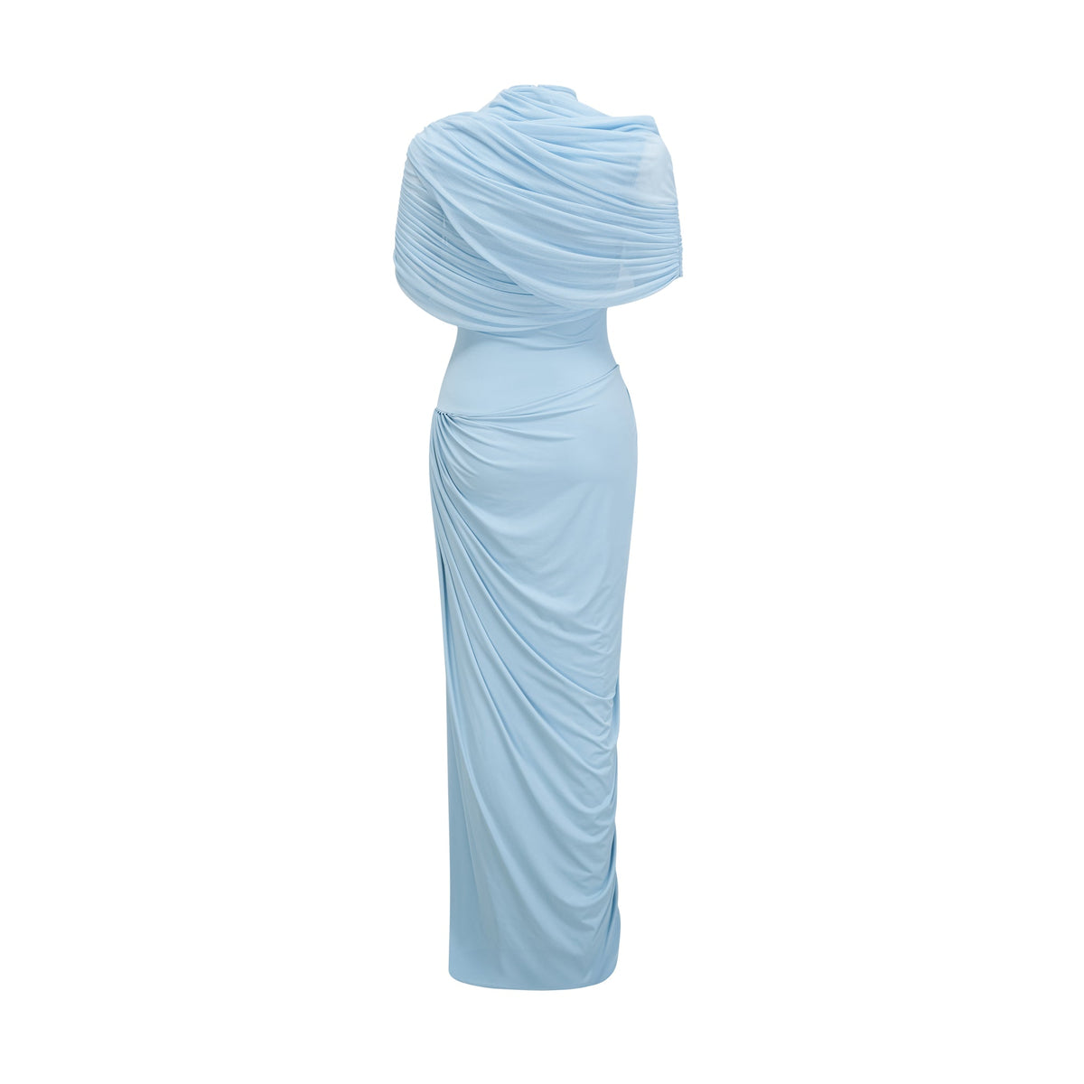 Céleste Baby Blue Pleated Maxi Dress