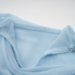 Céleste Baby Blue Pleated Maxi Dress
