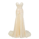 Elara Cream Pleated Gown