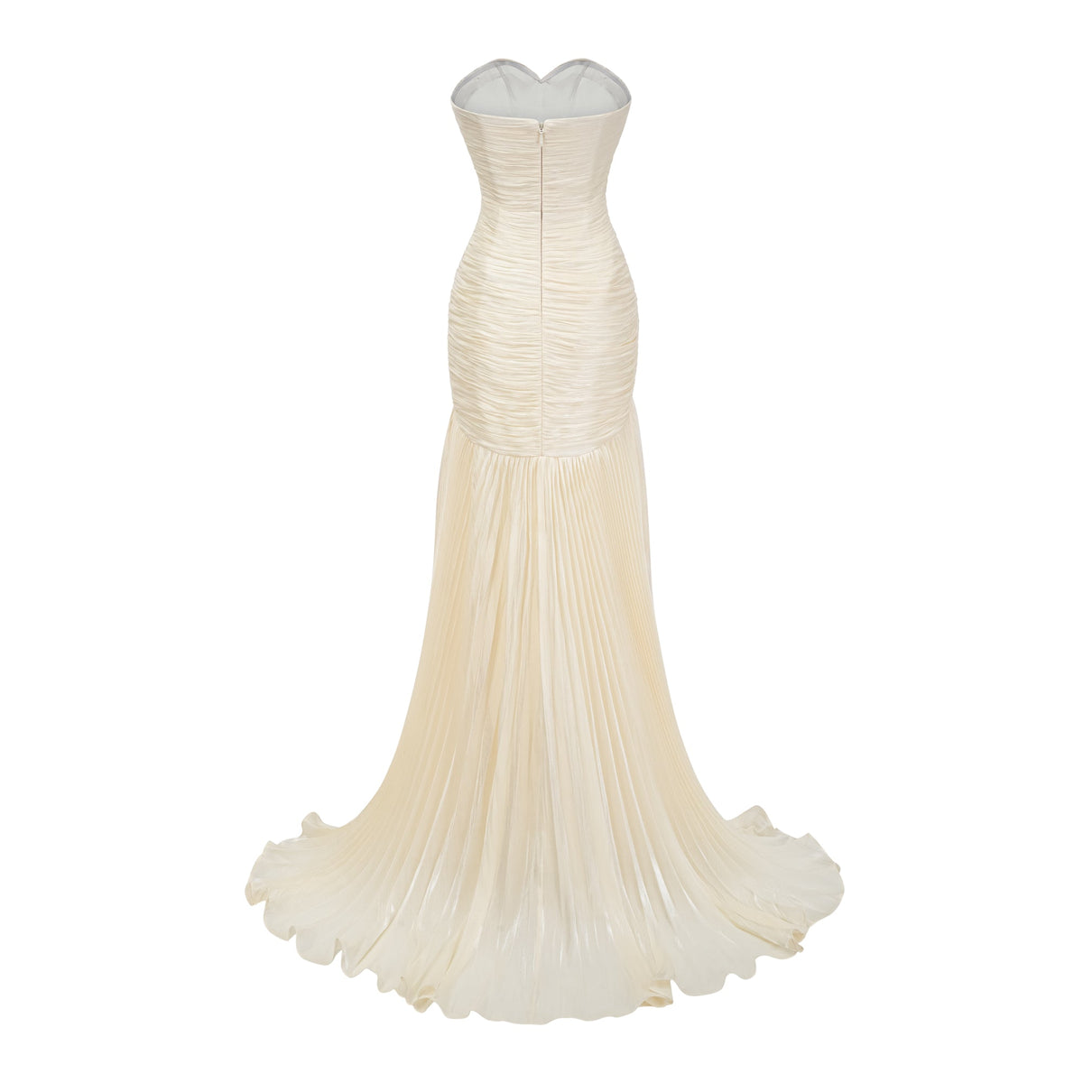 Elara Cream Pleated Gown