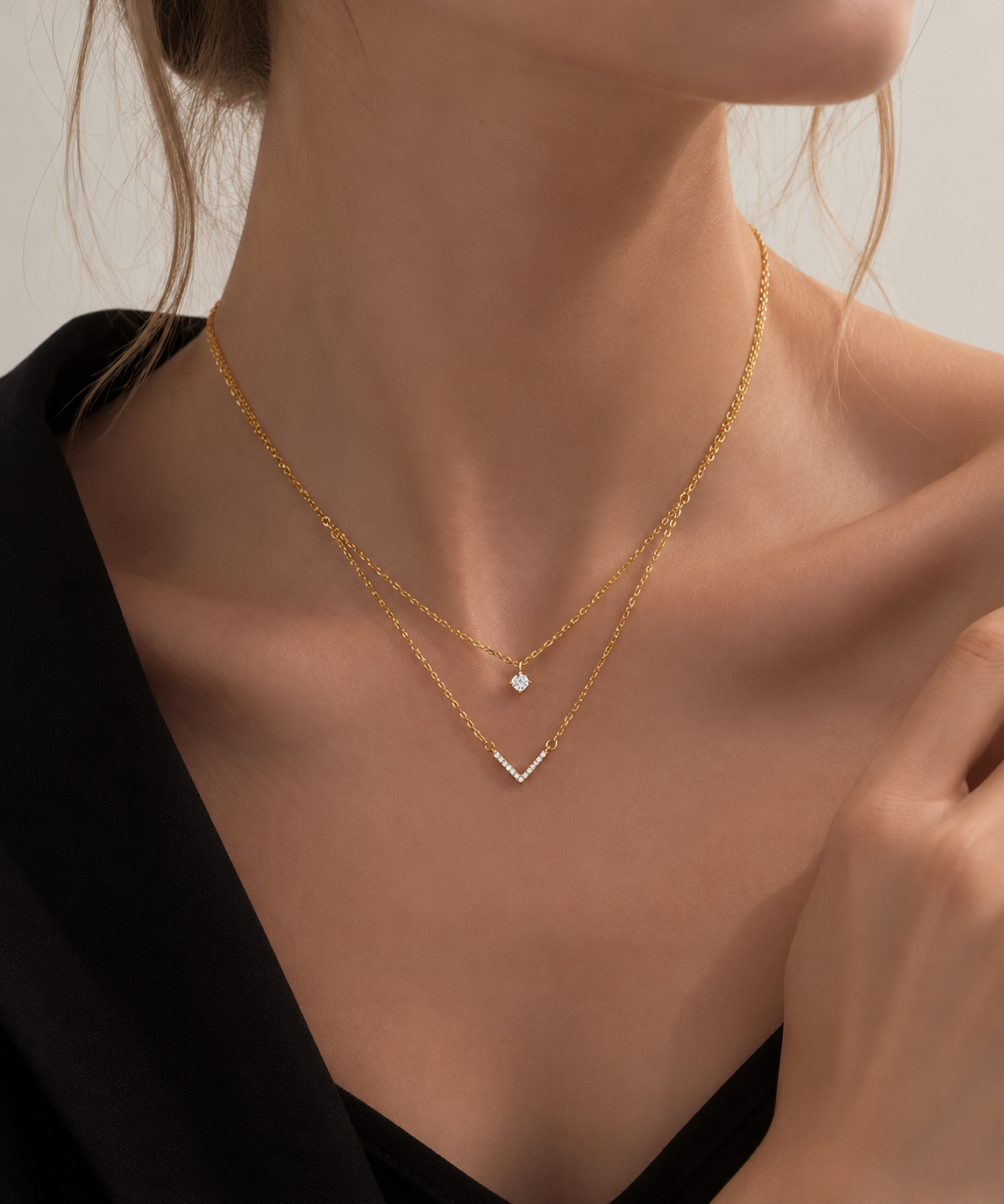 Double-Layer V Necklace