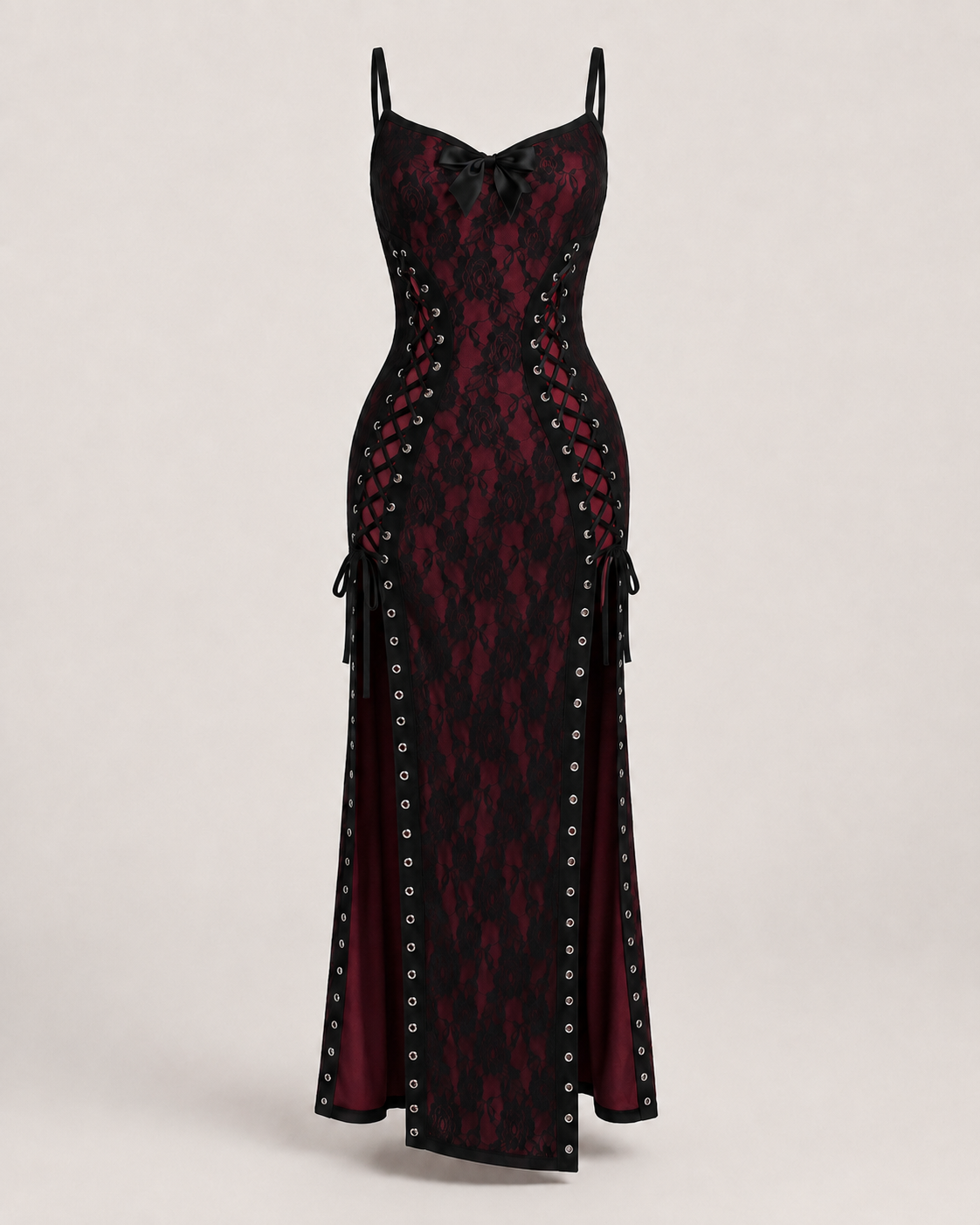 Drusilla Bordeaux Gothic Column Dress