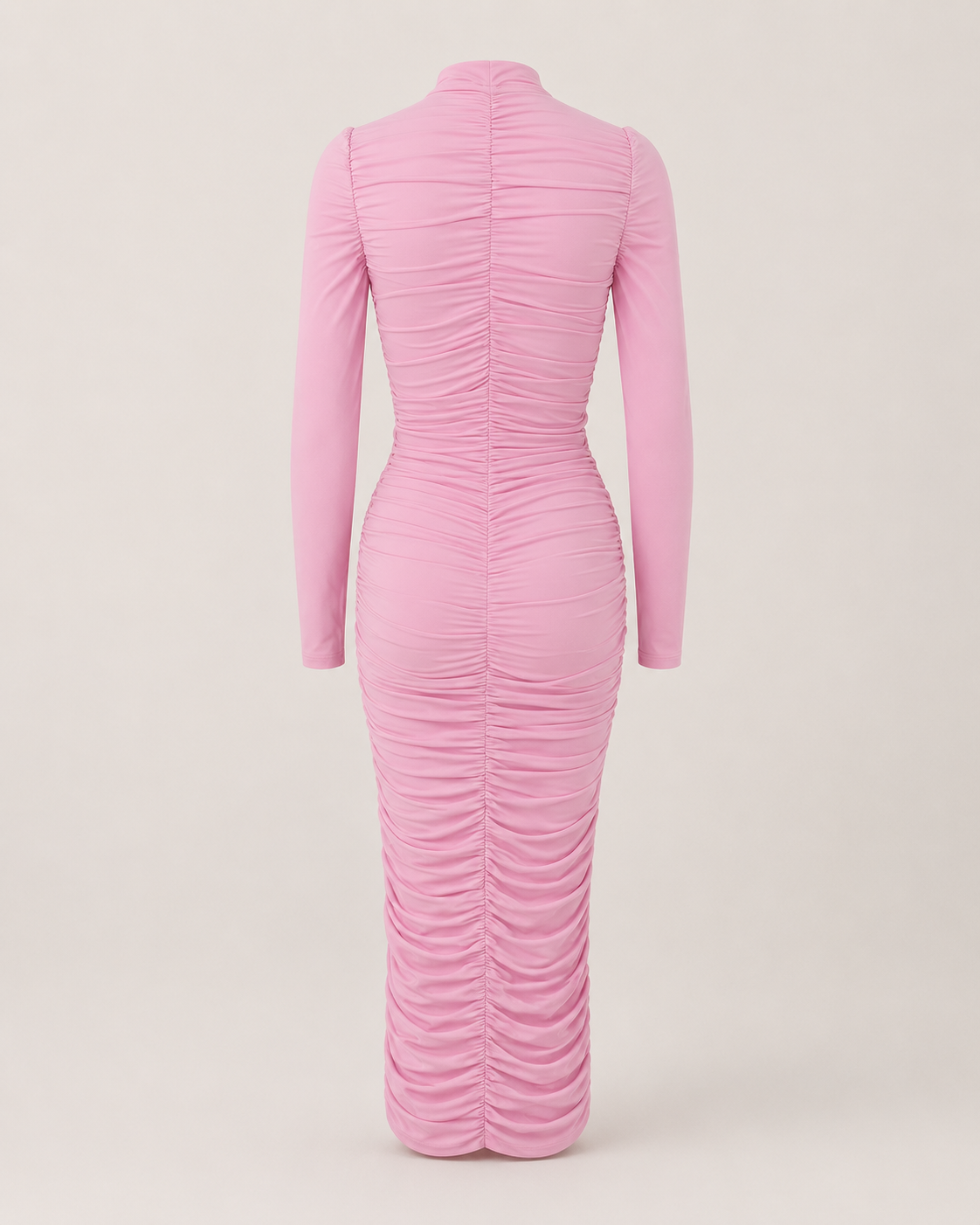 Eira Rose High-Neck Ruched Dress