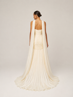 Elara Cream Pleated Gown