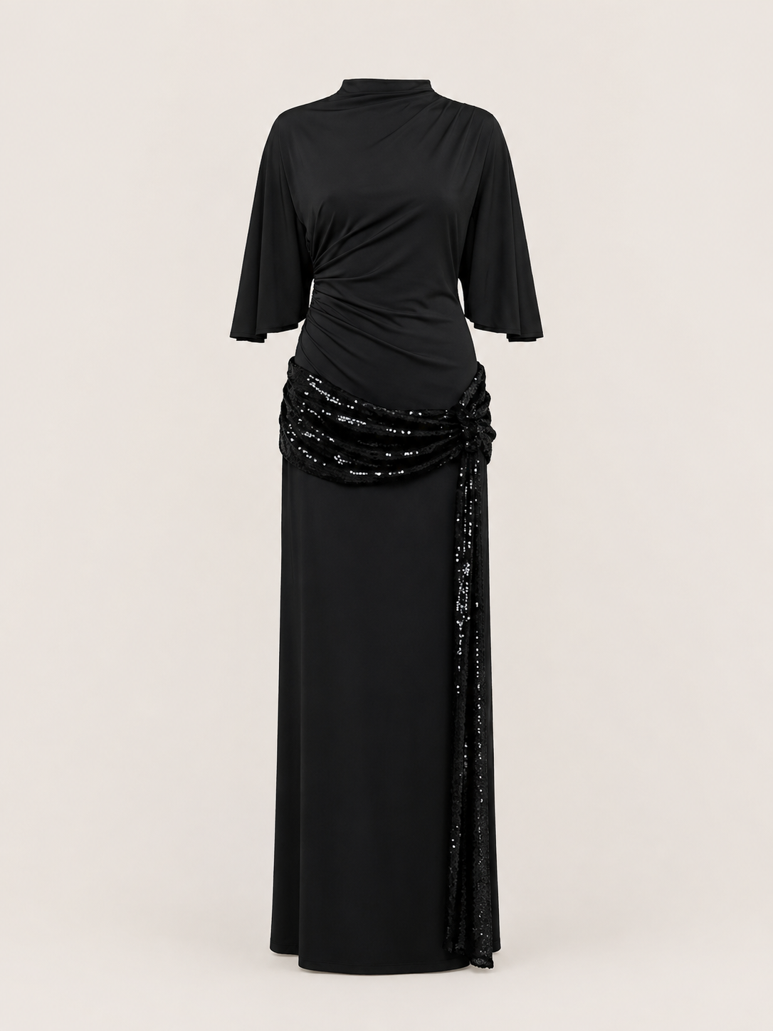 Émeline Noir Embellished Maxi