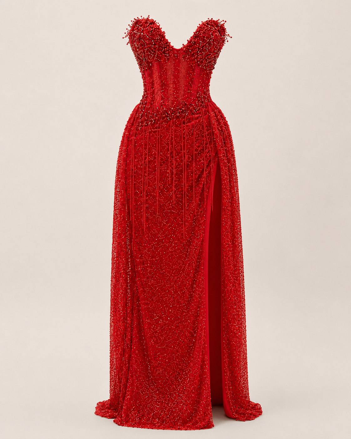 Estelle Ruby Crystal Corset Gown