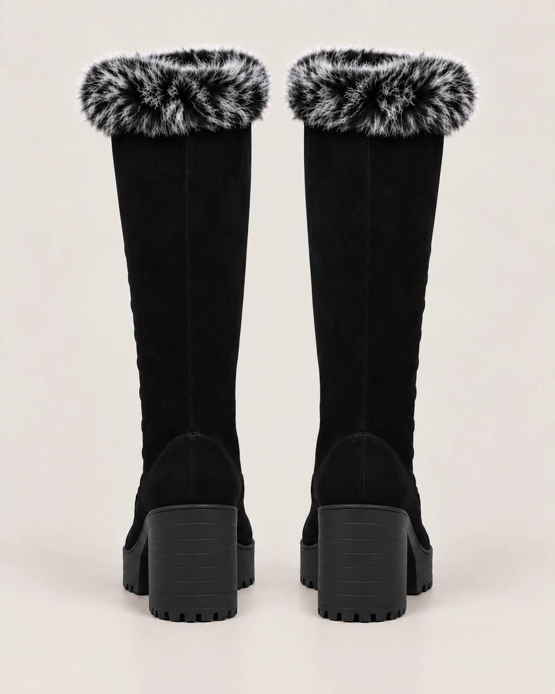 Faux Fur Lace-Up Platform Boots