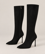 Faux Suede Stiletto Knee-High Boots