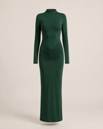 Flavia Grey Ruched Maxi Dress