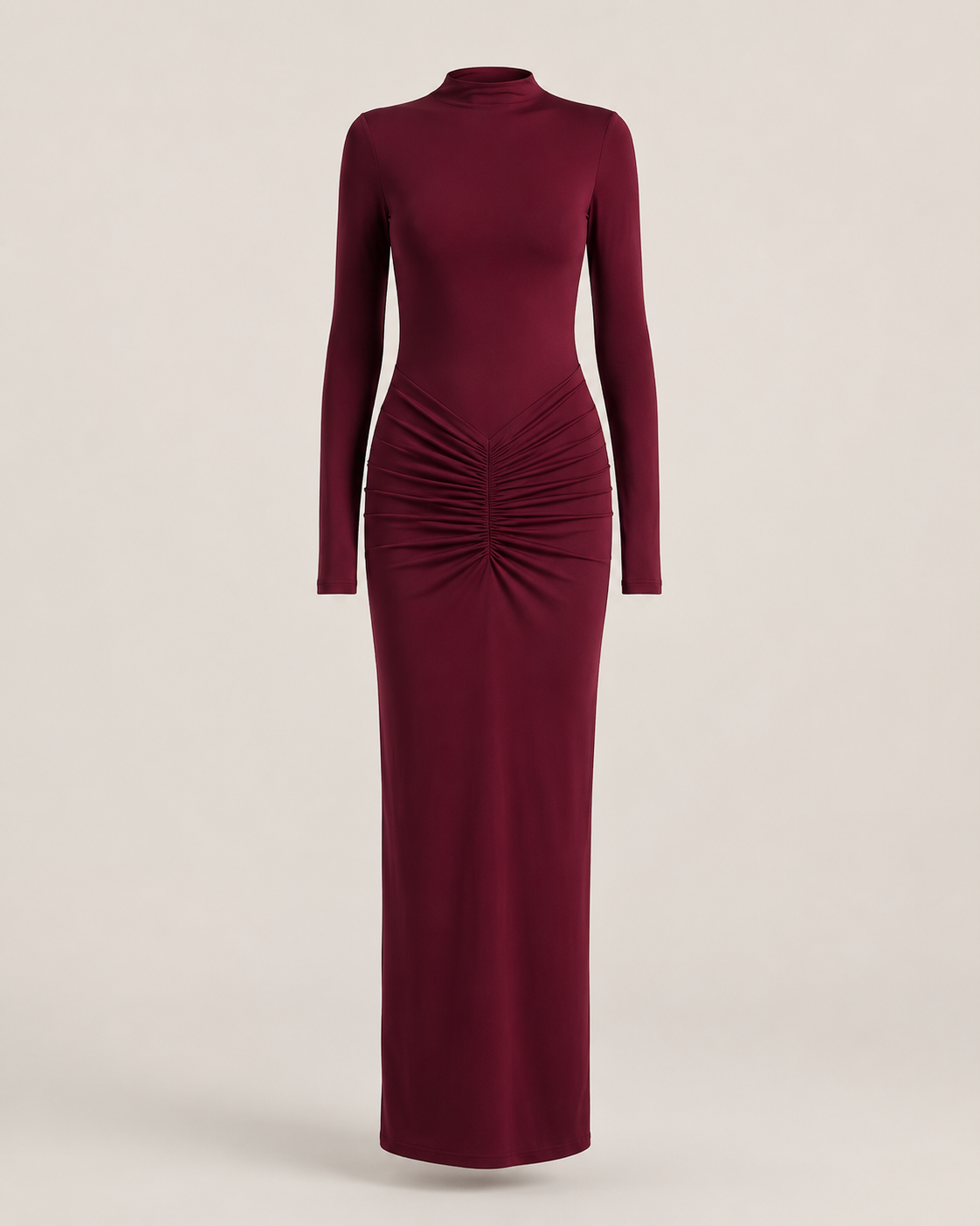 Flavia Grey Ruched Maxi Dress