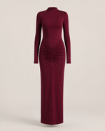 Flavia Grey Ruched Maxi Dress