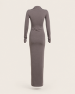Flavia Grey Ruched Maxi Dress