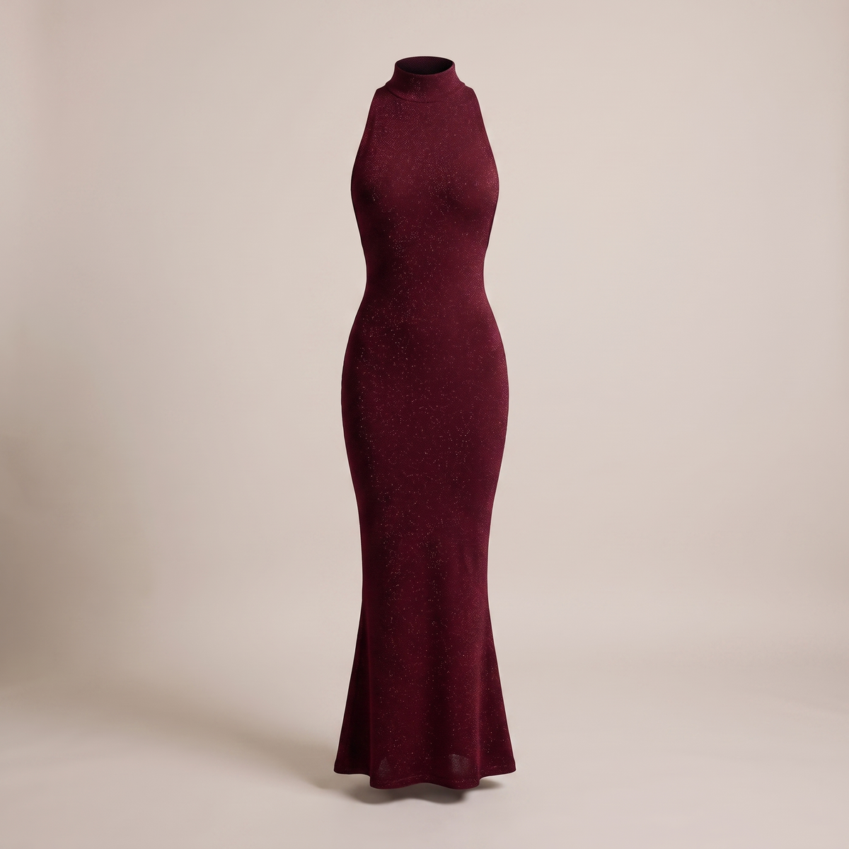 Frida Burgundy Open-Back Dress