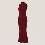 Frida Burgundy Open-Back Dress