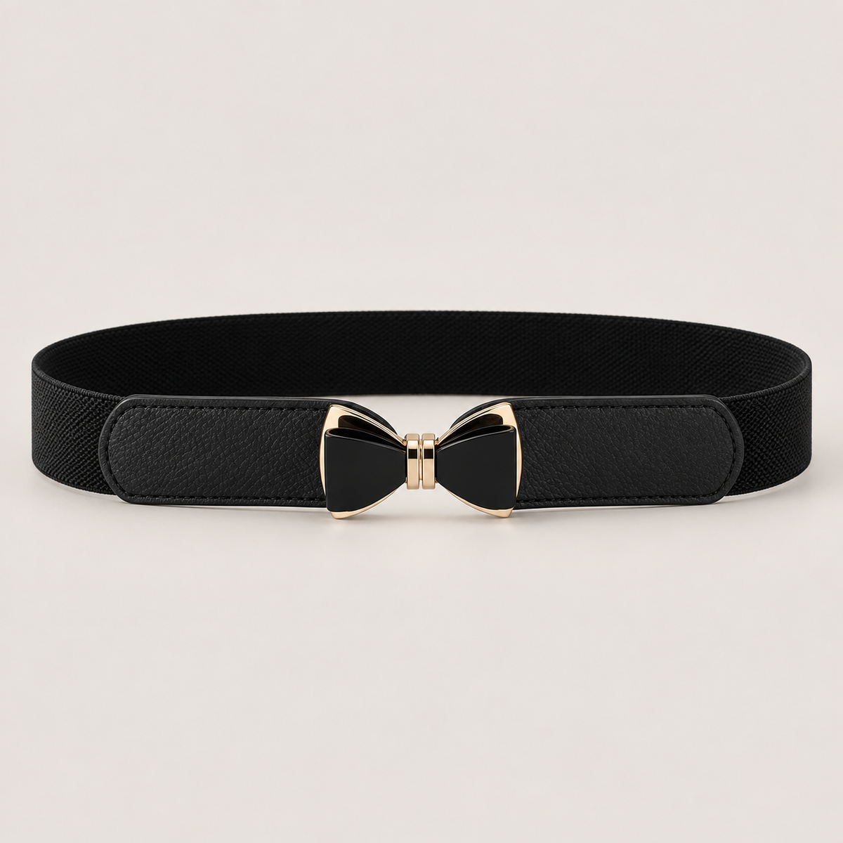 Gold Bow-Buckle Skinny Belt