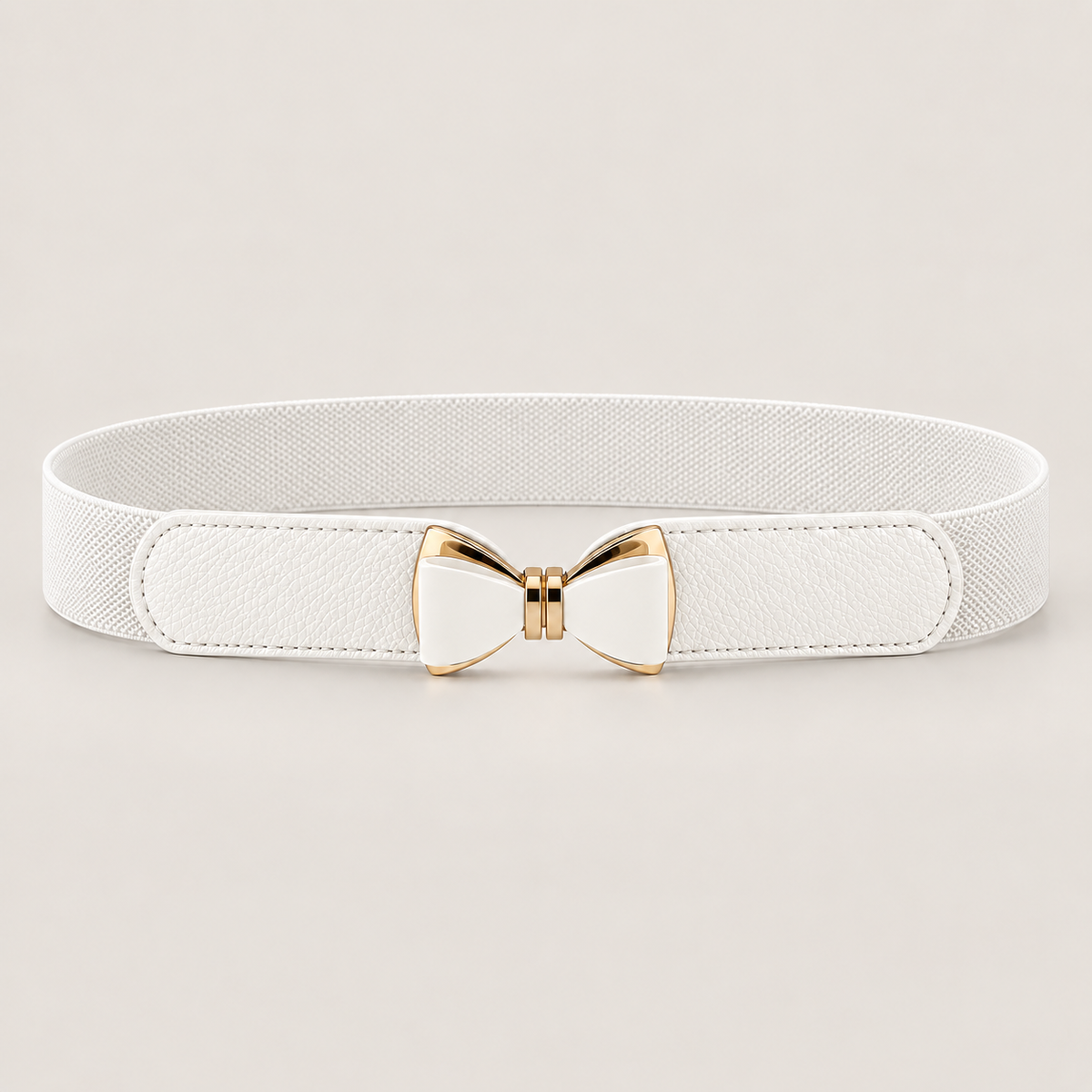 Gold Bow-Buckle Skinny Belt