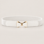 Gold Bow-Buckle Skinny Belt