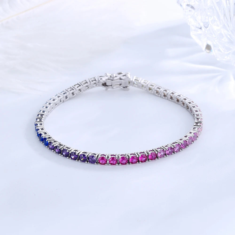 Rainbow Sapphire-Style Bracelet