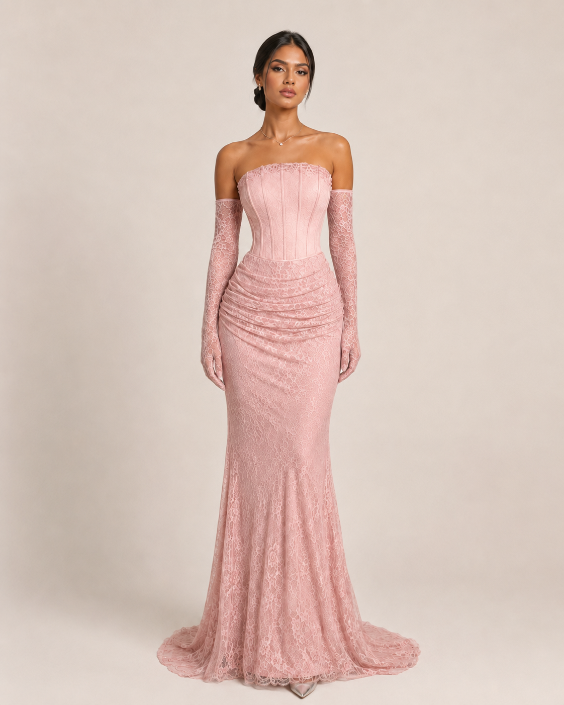 Irina Dusty Pink Lace Maxi Dress