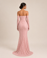 Irina Dusty Pink Lace Maxi Dress