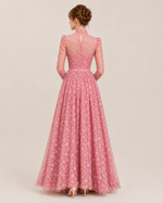 Joséphine Rose Floral High-Neck Gown