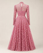 Joséphine Rose Floral High-Neck Gown