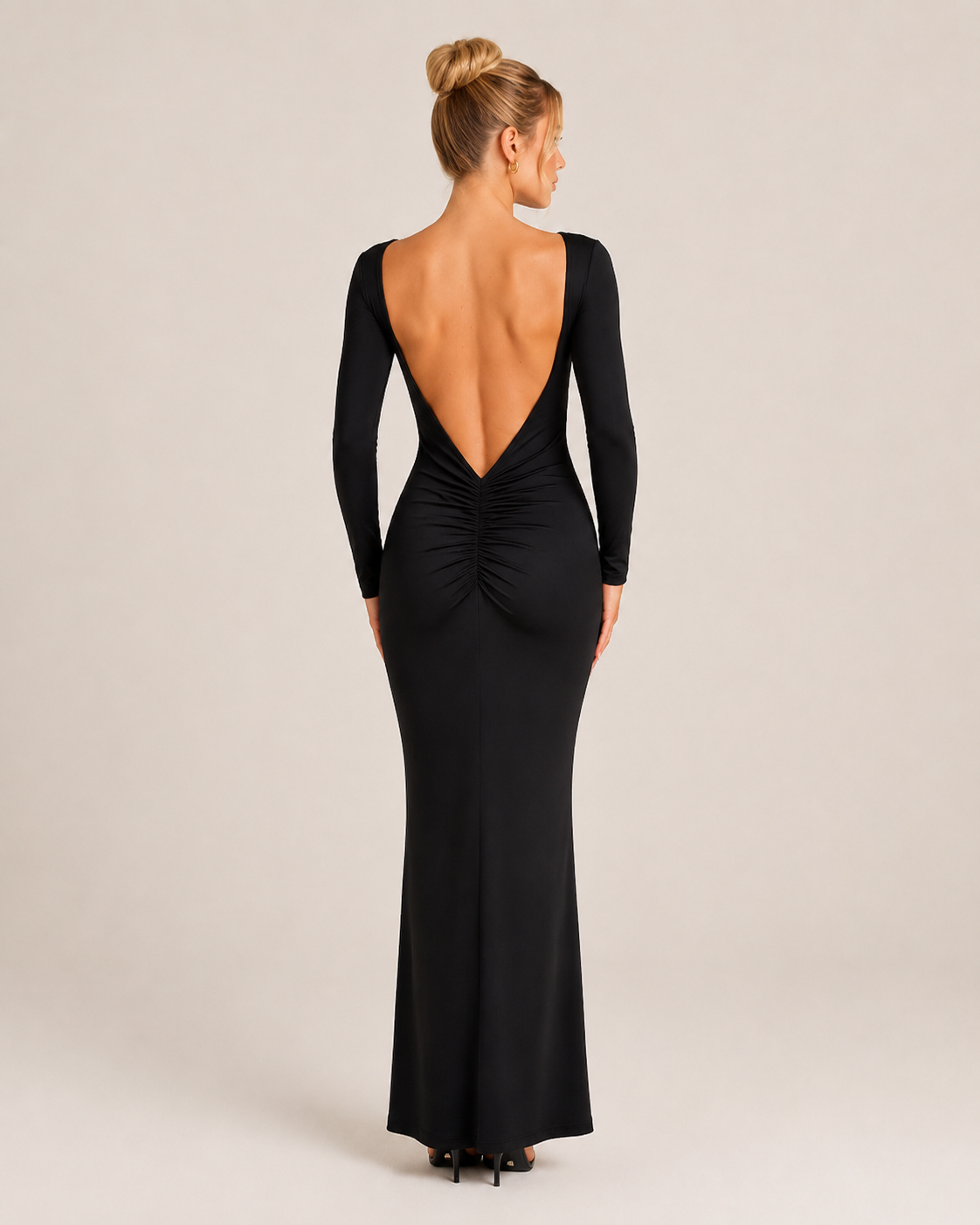 Juliette Black Boat-Neck Maxi Dress
