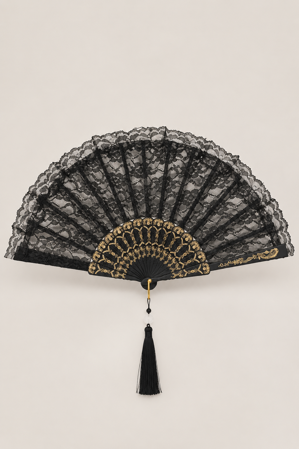 Lace Folding Fan with Tassel