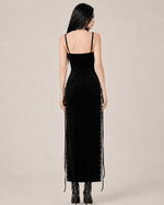 Lilith Noir Corset Slit Dress