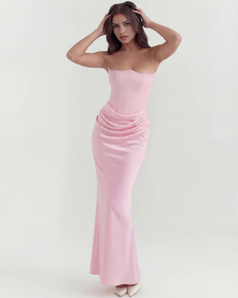Loredana Strapless Corset Maxi Dress