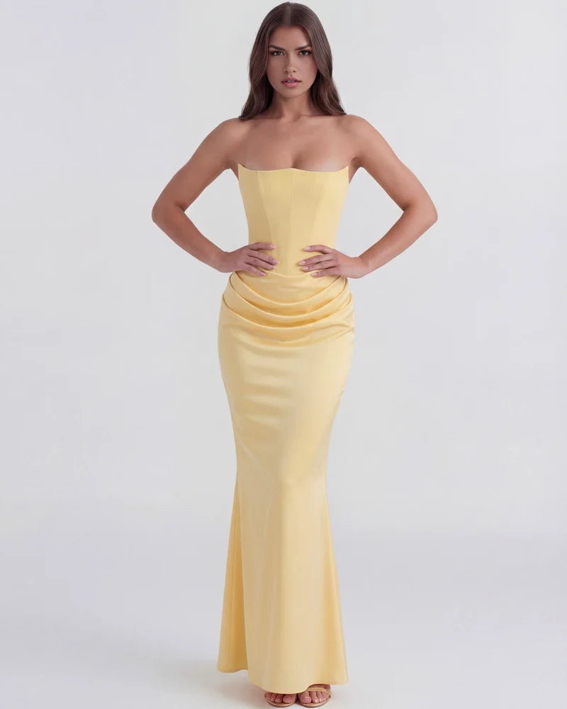 Loredana Strapless Corset Maxi Dress