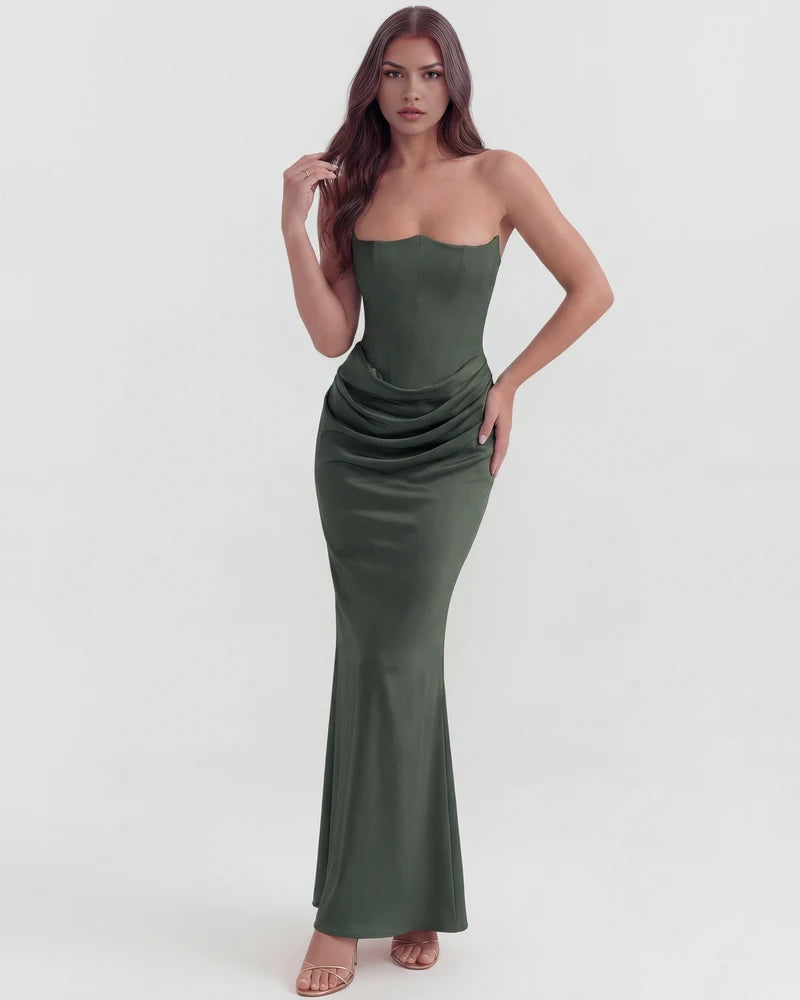 Loredana Strapless Corset Maxi Dress