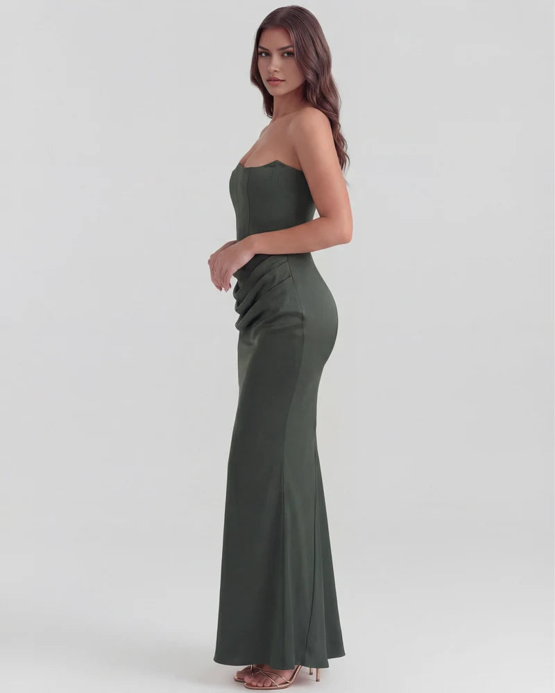 Loredana Strapless Corset Maxi Dress