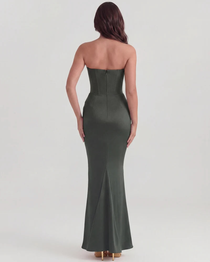 Loredana Strapless Corset Maxi Dress