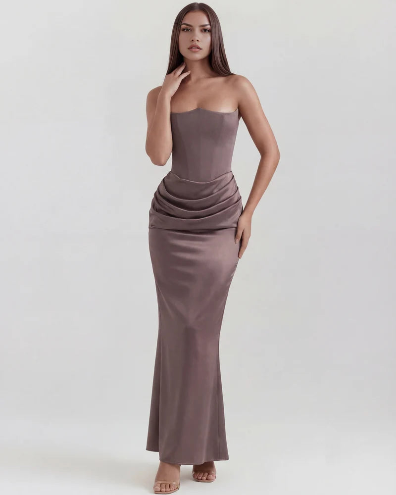 Loredana Strapless Corset Maxi Dress