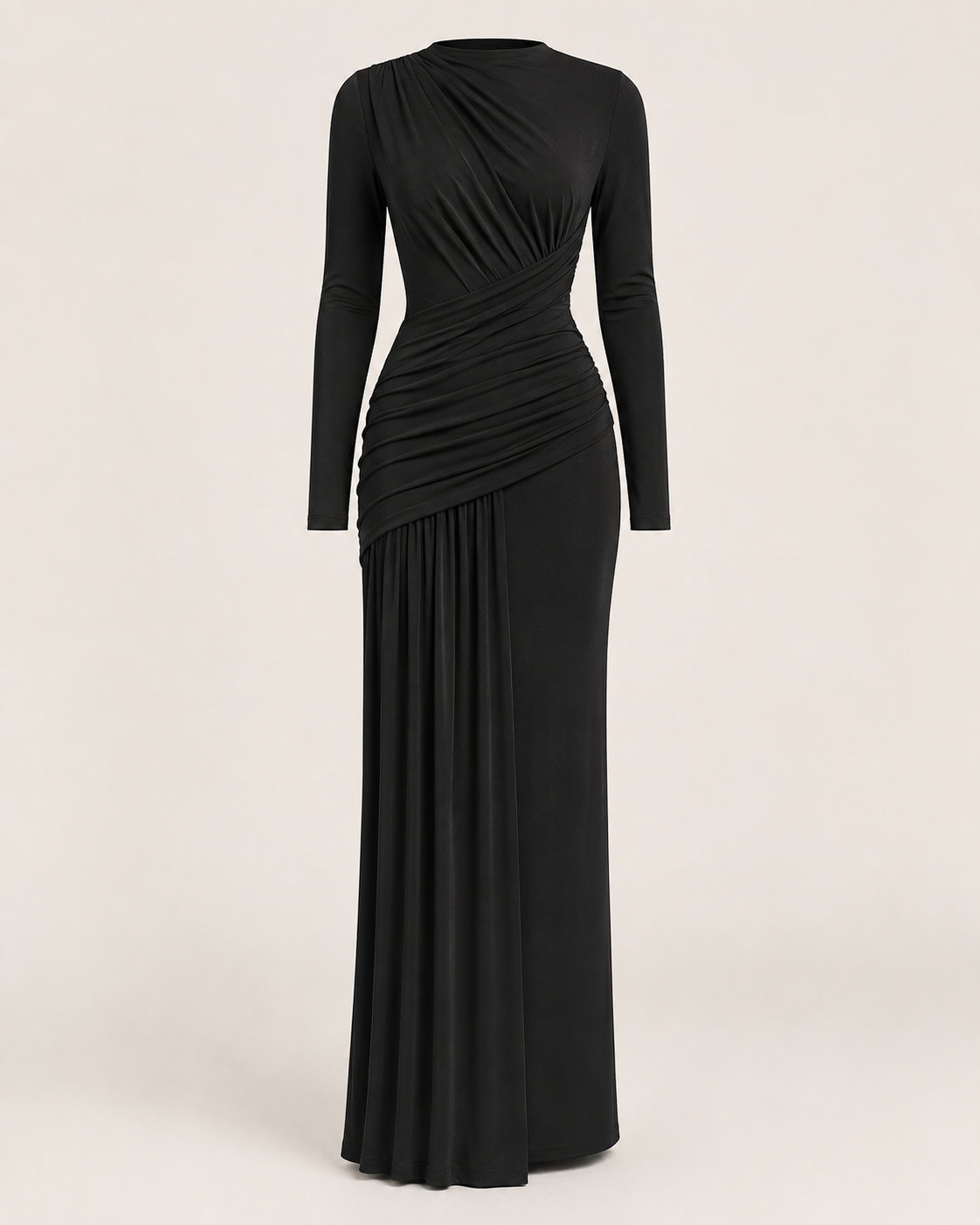 Lorraine Cocoa Long-Sleeve Gown