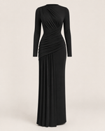 Lorraine Cocoa Long-Sleeve Gown