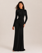 Lorraine Cocoa Long-Sleeve Gown