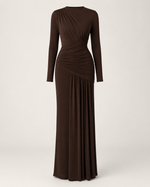 Lorraine Cocoa Long-Sleeve Gown
