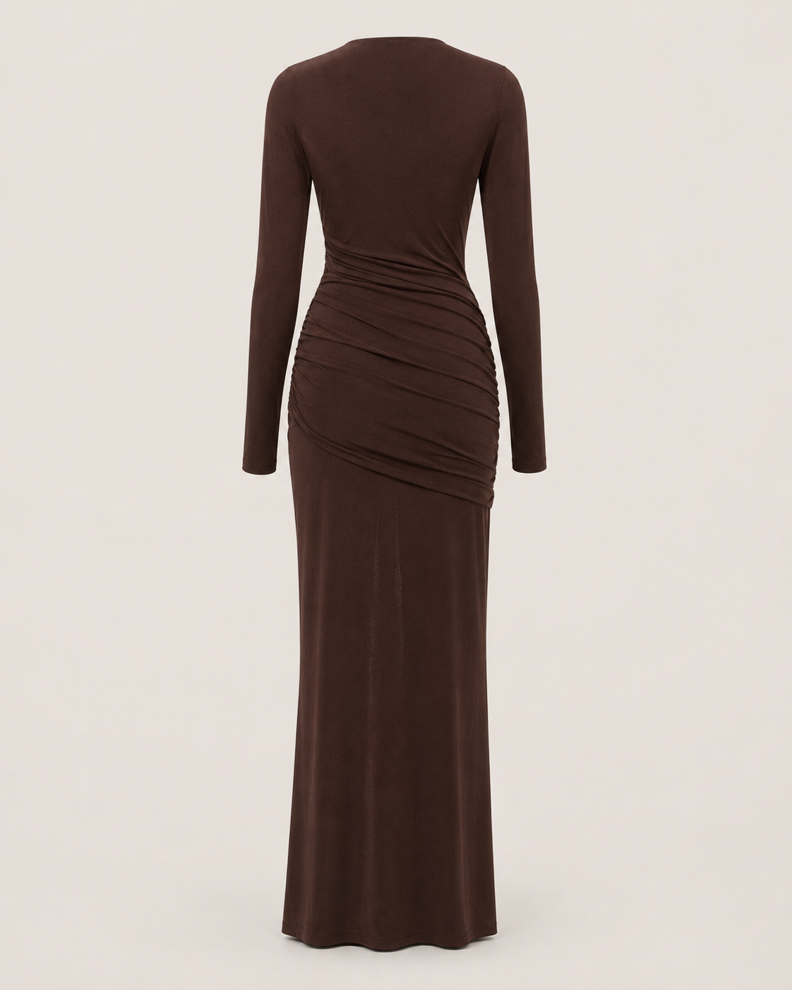 Lorraine Cocoa Long-Sleeve Gown