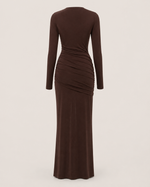 Lorraine Cocoa Long-Sleeve Gown
