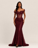 Lysandra Black Crystal Mermaid Gown