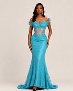 Lysandra Black Crystal Mermaid Gown