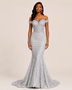 Lysandra Black Crystal Mermaid Gown