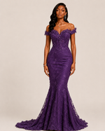 Lysandra Black Crystal Mermaid Gown